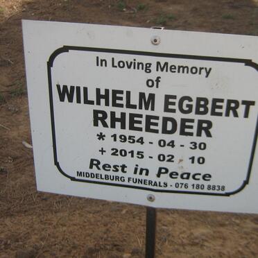RHEEDER Wilhelm Egbert 1954-2015