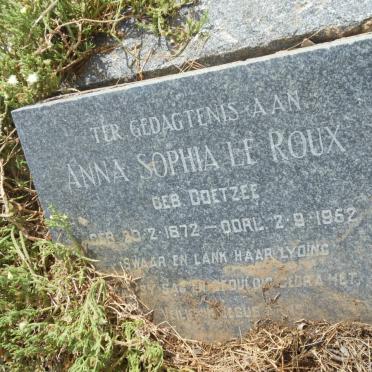 ROUX Anna Sophia, le nee COETZEE 1872-1952