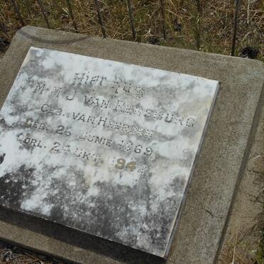 RENSBURG J.M.M.J., van nee VAN HEERDEN 1869-1942