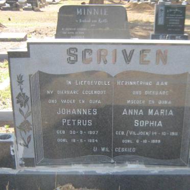 SCRIVEN Johannes Petrus 1907-1984 &amp; Anna Maria Sophia VILJOEN 1911-1999