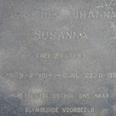 STRYDOM Dorathea Johanna Susanna nee BESTER 1914-1995