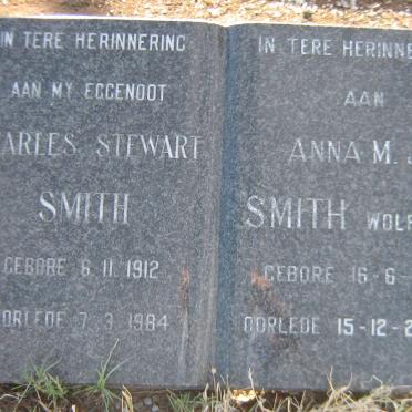 SMITH Charles Stewart 1912-1984 &amp; Anna M.J. WOLFAARDT 1915-2008