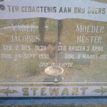 STEWART Jacobus 1878-1930 &amp; Hester KRUGER 1884-1963