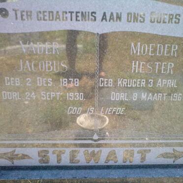 STEWART Jacobus 1878-1930 &amp; Hester KRUGER 1884-1963