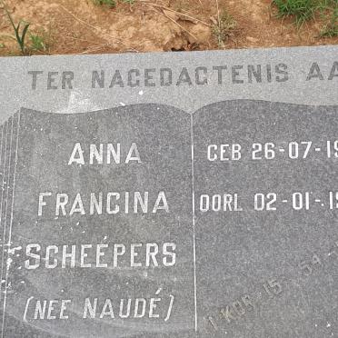 SCHEEPERS Anna Francina nee NAUDÉ 1900-1988