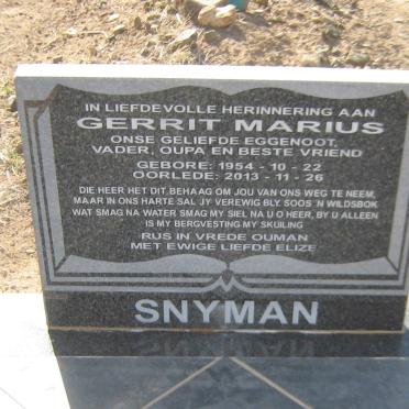 SNYMAN Gerrit Marius 1954-2013