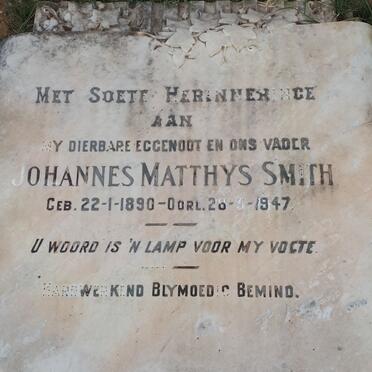 SMITH Johannes Matthys 1890-1947