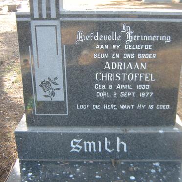 SMITH Adriaan Christoffel 1933-1977