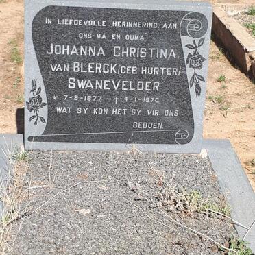 SWANEVELDER Johanna Christina van Blerck nee HURTER 1877-1970