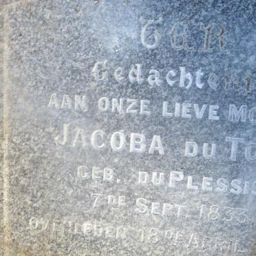 TOIT Jacoba, du nee DU PLESSIS 1833-191?