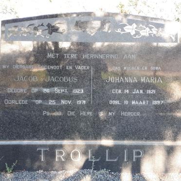 TROLLIP Jacob Jacobus 1923-1971 &amp; Johanna Maria 1921-1997