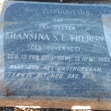THERON Fransina S.L. nee DUVENAGE 1900-1937