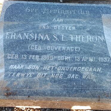THERON Fransina S.L. nee DUVENAGE 1900-1937