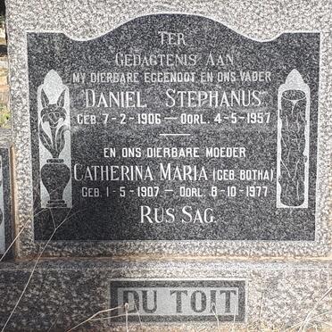 TOIT Daniel Stephanus, du 1906-1957 &amp; Catherina Maria BOTHA 1907-1977