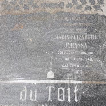 TOIT Maria Elizabeth Johanna, du nee AUCAMP 1911-1948