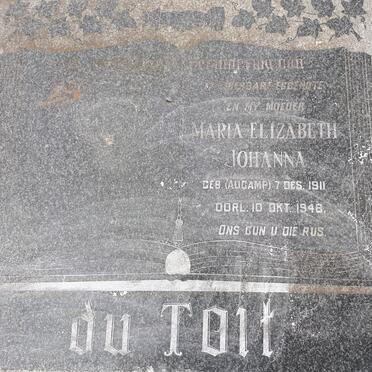 TOIT Maria Elizabeth Johanna, du nee AUCAMP 1911-1948