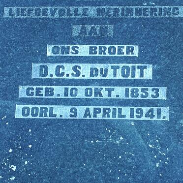 TOIT D.S.C. , du 1853-1941