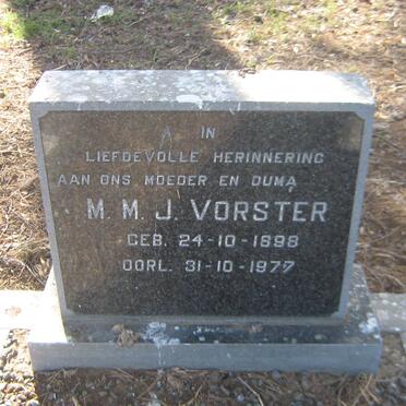 VORSTER M.M.J. 1898-1977