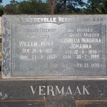 VERMAAK Willem Jozef 1891-1957 &amp; Cornelia Hendrina Johanna 1896-1988