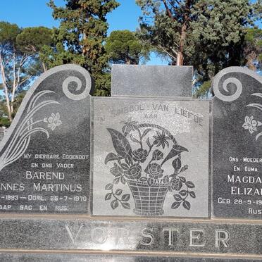 VORSTER Barend Johannes Martinus 1893-1970 &amp; Magdalena Elizabeth 1903-1993