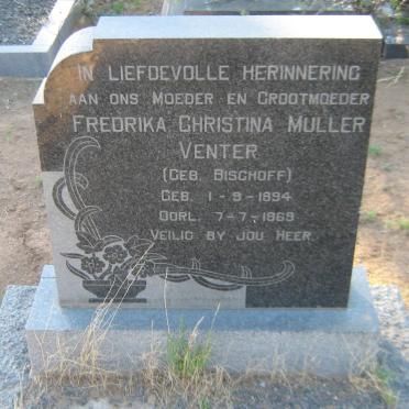 VENTER Fredrika Christina Muller nee BISCHOFF 1894-1969