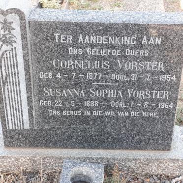 VORSTER Cornelius 1877-1954 &amp; Susanna Sophia 1888-1964