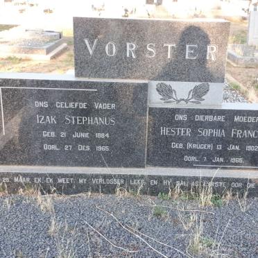 VORSTER Izak Stephanus 1884-1965 &amp; Hester Sophia Francina  KRÜGER 1902-1965