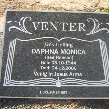 VENTER Daphna Monica nee HANSEN 1944-2006