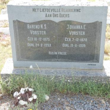 VORSTER Barend N.S. 1875-1953 &amp; Johanna E. 1878-1939