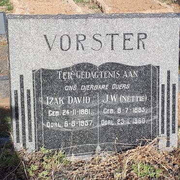 VORSTER Izak David 1881-1957 &amp; J.W. 1885-1960