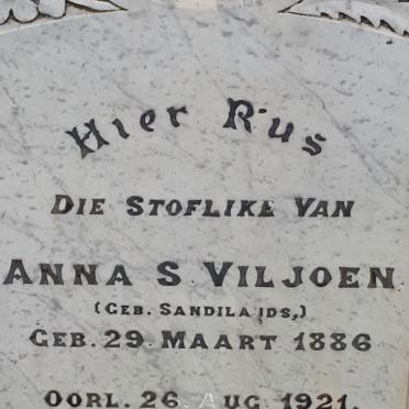 VILJOEN Anna S. nee SANDILANDS 1886-1921