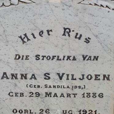 VILJOEN Anna S. nee SANDILANDS 1886-1921
