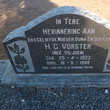 VORSTER H.G. nee VILJOEN 1923-1989