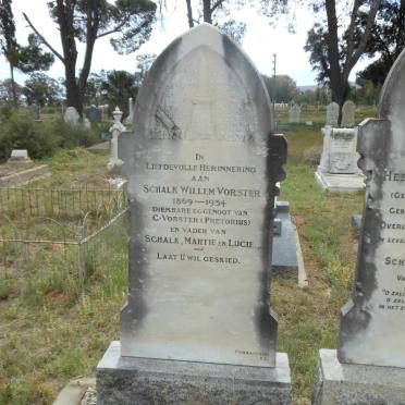 VORSTER Schalk Willem 1869-1934 &amp; Hester C. PRETORIUS 1870-1912
