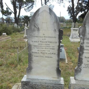 VORSTER Schalk Willem 1869-1934 &amp; Hester C. PRETORIUS 1870-1912