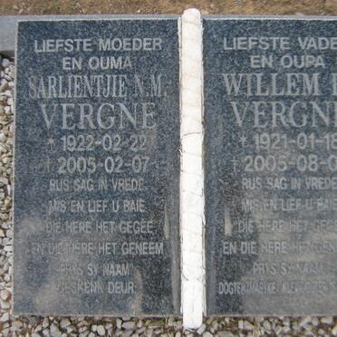 VERGNE Willem H. 1921-2005 &amp; Sarlientjie N.M. 1922-2005