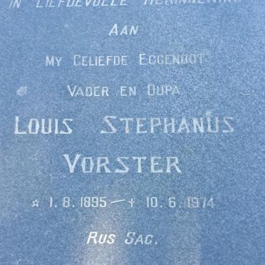 VORSTER Louis Stephanus 1895-1974