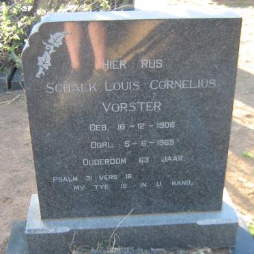 VORSTER Schalk Louis Cornelius 1906-1969