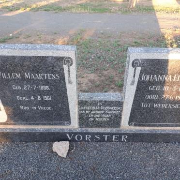VORSTER Willem Maartens 1888-1961 &amp; Johanna Elizabeth 1895-1963
