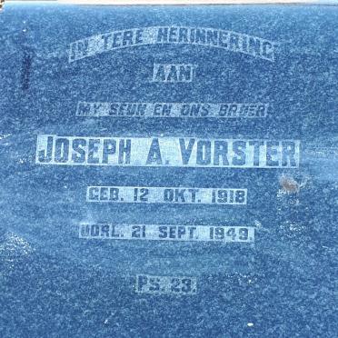 VORSTER Joseph A. 1918-1949