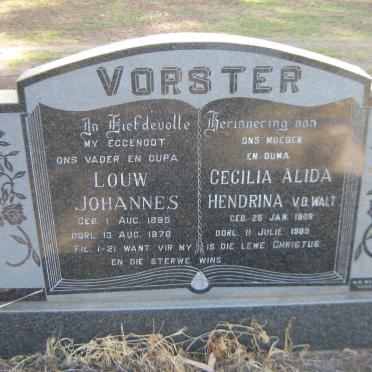 VORSTER Louw Johannes 1895-1978 &amp; Cecilia Alida Hendrina V.D. WALT 1909-1989