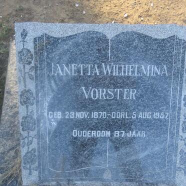 VORSTER Janetta Wilhelmina 1870-1957