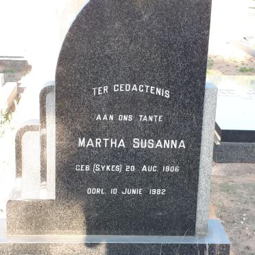 VORSTER Martha Susanna nee SYKES 1906-1982