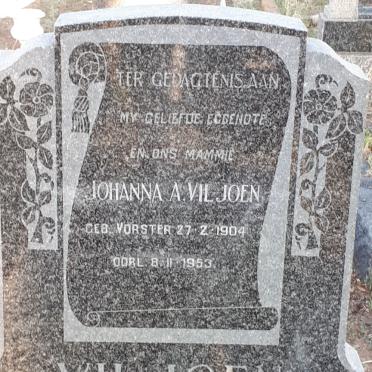 VILJOEN Johanna A. nee VORSTER 1904-1953