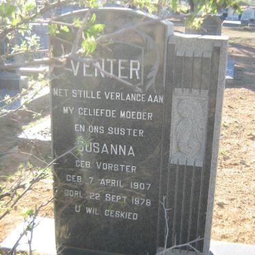 VENTER Susanna nee VORSTER 1907-1978