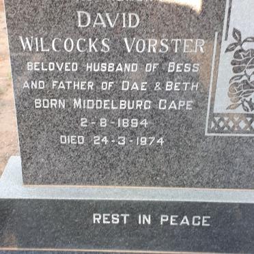 VORSTER David Wilcocks 1894-1974