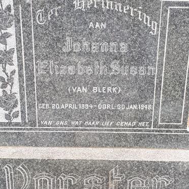 VORSTER Johanna Elizabeth Susan nee VAN BLERK 1894-1948