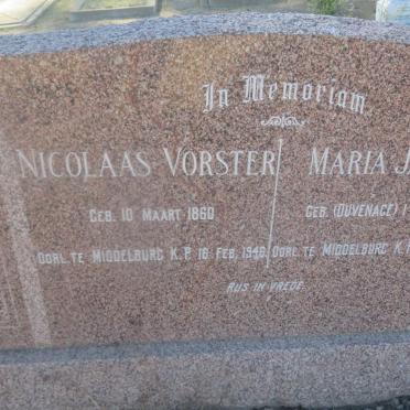 VORSTER Nicolaas 1860-1946 &amp; Maria Jacoba DUVENHAGE 1863-1944