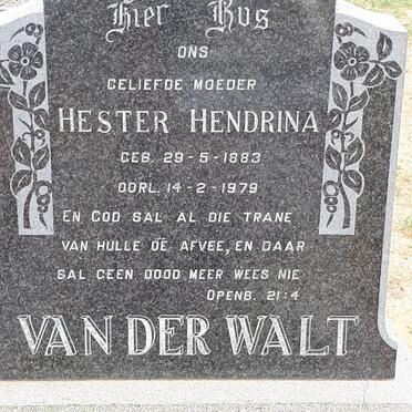 WALT Hester Hendrina, van der 1883-1979