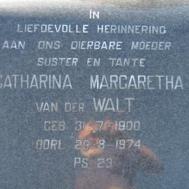 WALT Catharina Margaretha, van der 1900-1974